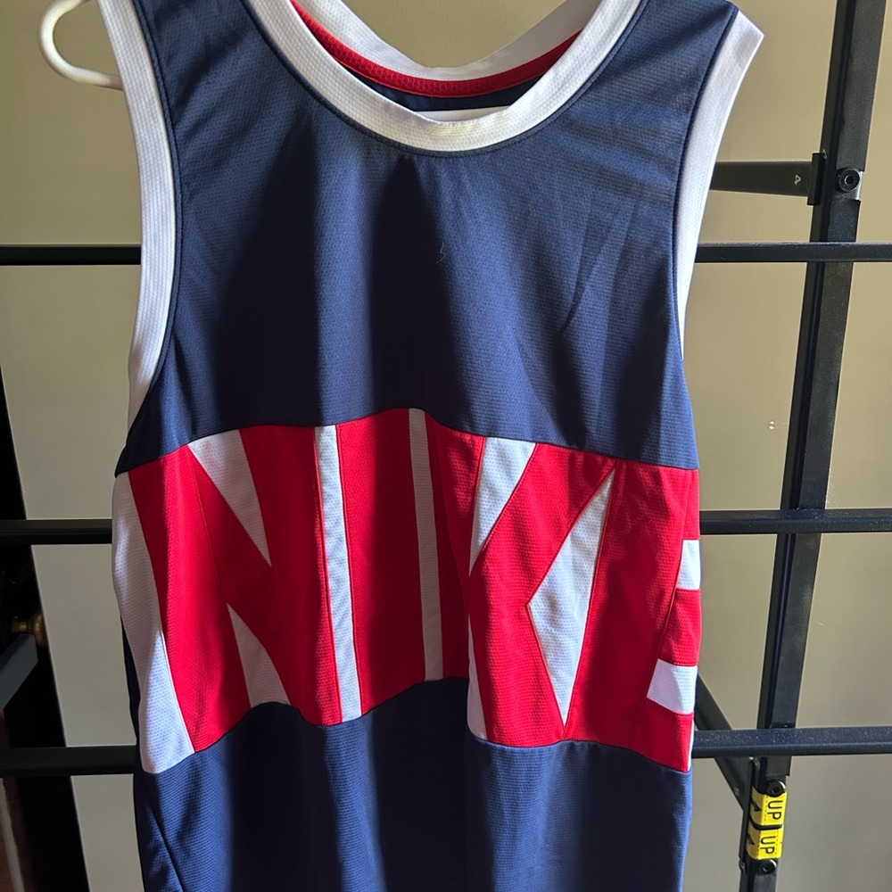 Nike Kids Blue and Red Jersey Tank